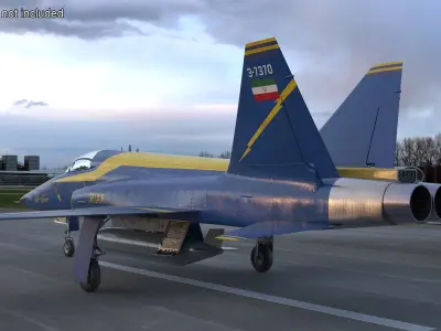  HESA Saeqeh Iranian Combat Aircraft Blue Rigged 