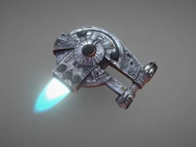 The Outrider star wars spaceship Low-poly 3D model