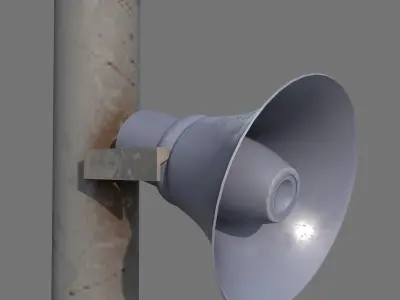 Alarm pole game ready Low-poly 3D model
