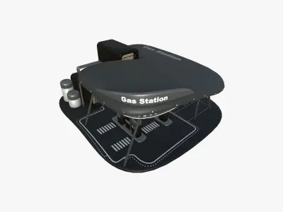 SciFi Gas Station A07 Black - Sci Fi Exterior Design Low-poly 3D model