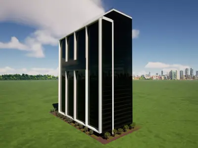 Office Tower  Conceptual 3D Model Low-poly 3D model