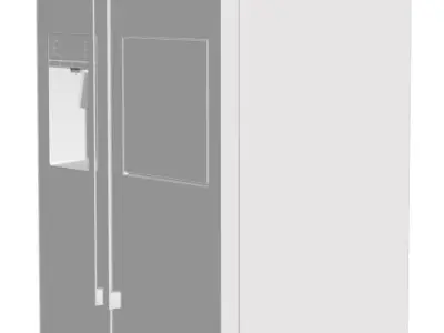 Light fridge with water external water system 3D model
