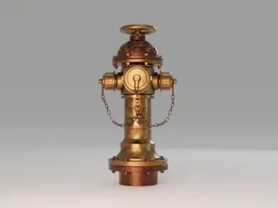 Fire Hydrant 25 - Steampunk Fireplug Vintage Design 3D model