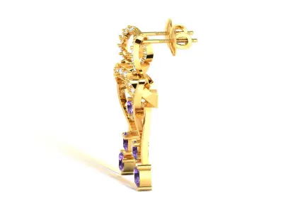 Women Earrings 3dm STL OBJ FBX Render Details 3D print model