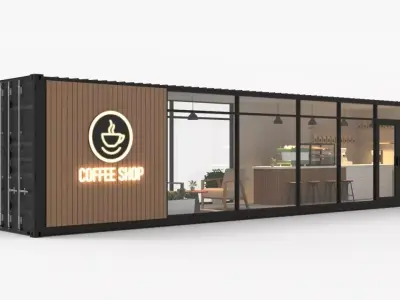 Shipping Container Coffee Shop 3D model