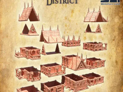Imperial City District Tabletop Terrain 28 MM 3D print model