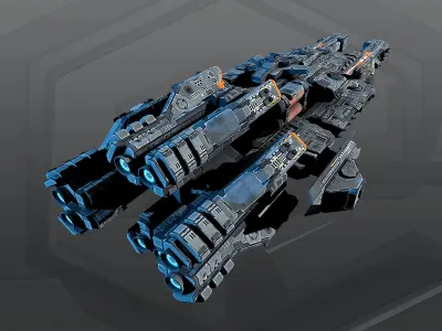 SF Dreadnought 2B Low-poly 3D model