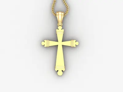 Light Gold 18K Cross Pendant 2CP003 3D print model