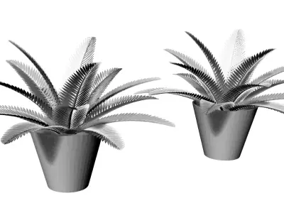 Modern Potted Plants Pack 5 plants 3D print model