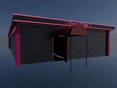 Strip Club Exterior and Interior 3D model