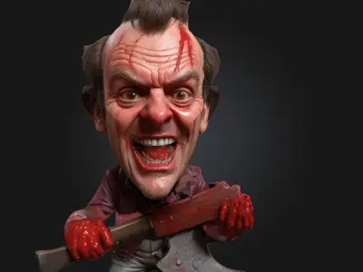  The Shining Jack Torrance 3D Printable Stylized Caricature 3D print model