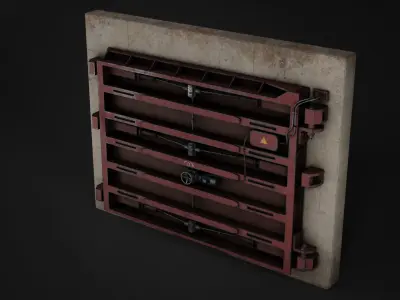 Subway Hermetic Gate Low-poly 3D model