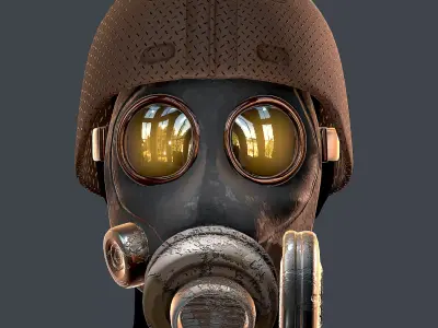 Gas mask helmet 3d model scifi Low-poly  Low-poly 3D model 175