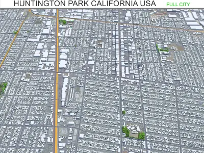 Huntington Park California USA Low-poly 3D model