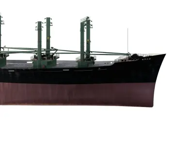 Cargo ship with cranes 3D model