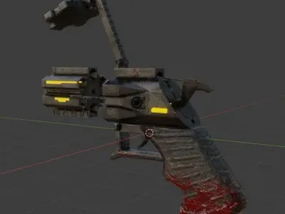 Sci-fi Revolver Low-poly 3D model