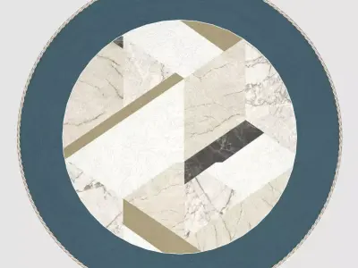 Rug04 round marble floor mats for living room 3D model