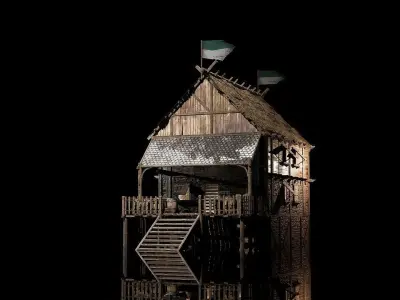 Modular Houses Low-poly 3D model