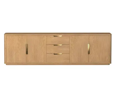 BRETON PANEL 4-DOOR MEDIA CONSOLE WITH DRAWERS 3D model