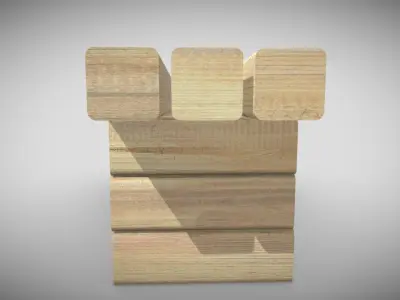 Wooden Bench  Low-poly 3D model