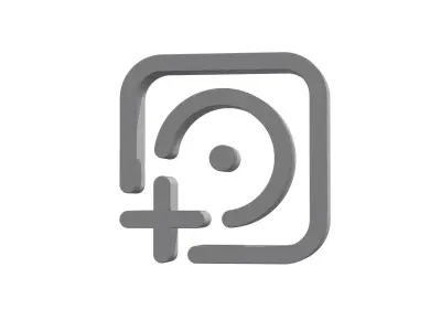 3d album circle plus Low-poly 3D model