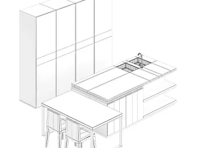 Kitchen Furniture Set 20 3D model