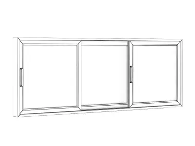 Sliding Metal Window 3520mm x 1283mm 3D model