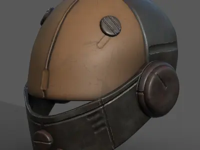 Helmet scifi fantasy PBR textures low poly futuristic  Low-poly 3D model