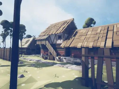 Free Fantasy Medieval Town Unity Props Pack Free low-poly 3D model