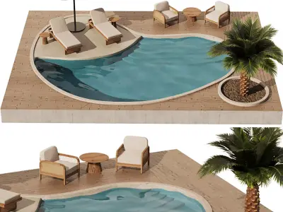 Swimming pool Set1 3D model