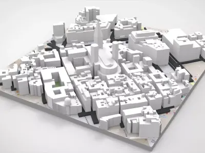 The Cathedral Holy Cross Saint Eulalia Catholic Barcelona 3D model