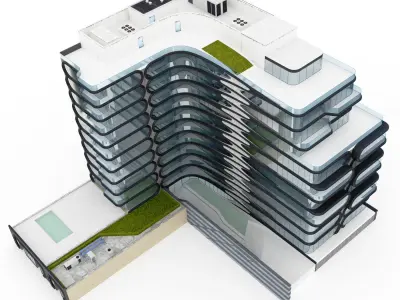 Building in New York  520 West 28th Street  Zaha Hadid 3D model