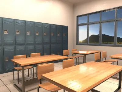 High School Classroom 3D model
