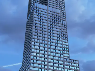 Skyscraper at sunset 3D model