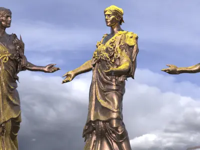 Sappho Greek Poet statue sculpture  3D model