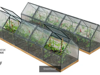 greenhouse set  3D Model Pack
