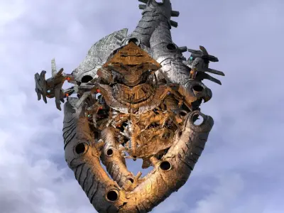 Sci FI Transformer heart ship 3D model