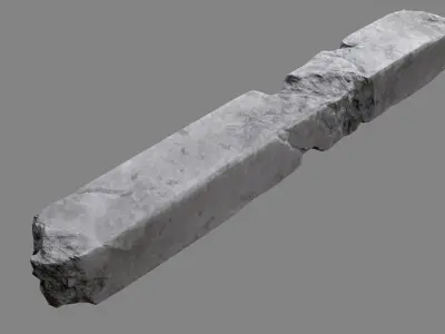 Damaged Concrete Column 04 Low-poly 3D model