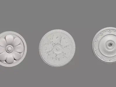 Plaster ceiling medallion 3D model