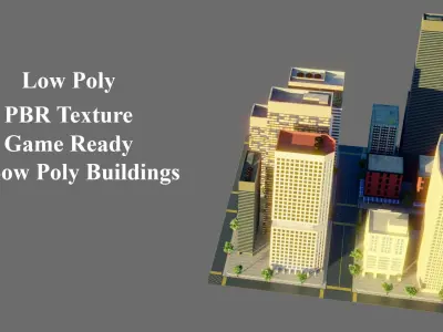 Modular City Block- Low Poly - Game Ready - PBR Low-poly 3D model