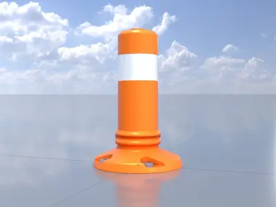 Flexible Traffic Bollard 300 Low-poly 3D model