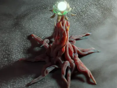 Bioluminescent Alien Plant Organic Sci-Fi Structure 3D model