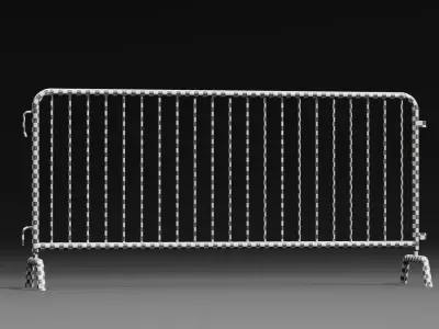 Steel Barrier PBR Game-Ready Low-poly 3D model