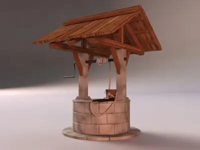 Medieval Stone Well 3D model