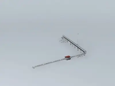 Riga Latvia station Zemitani pedestrian bridge and pipeline Free 3D model