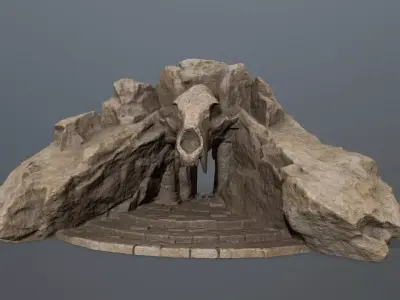 Skull Gate 3 Low-poly 3D model