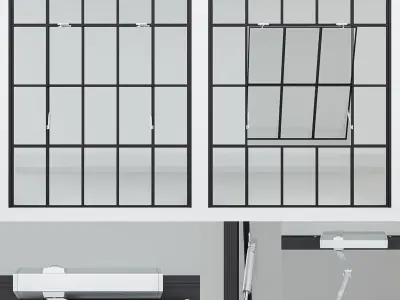 Collection Aluminium window x4 3D Model Pack