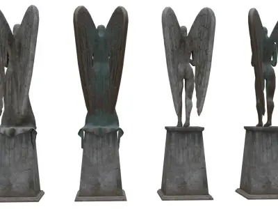 Low Poly Modular Cemetery Pack With PBR Materials Low-poly 3D model