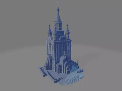 Old Church Model Low-poly 3D model