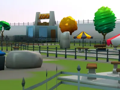 Toon 3D Zoo Low-poly 3D model